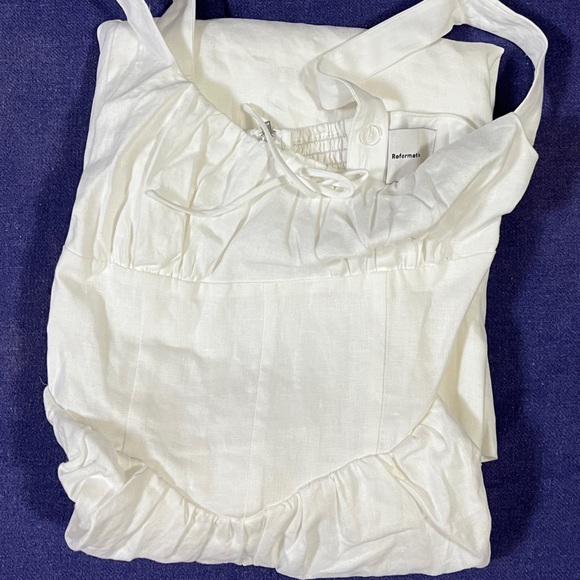 Reformation Balia Linen Dress in White - Picture 4 of 5